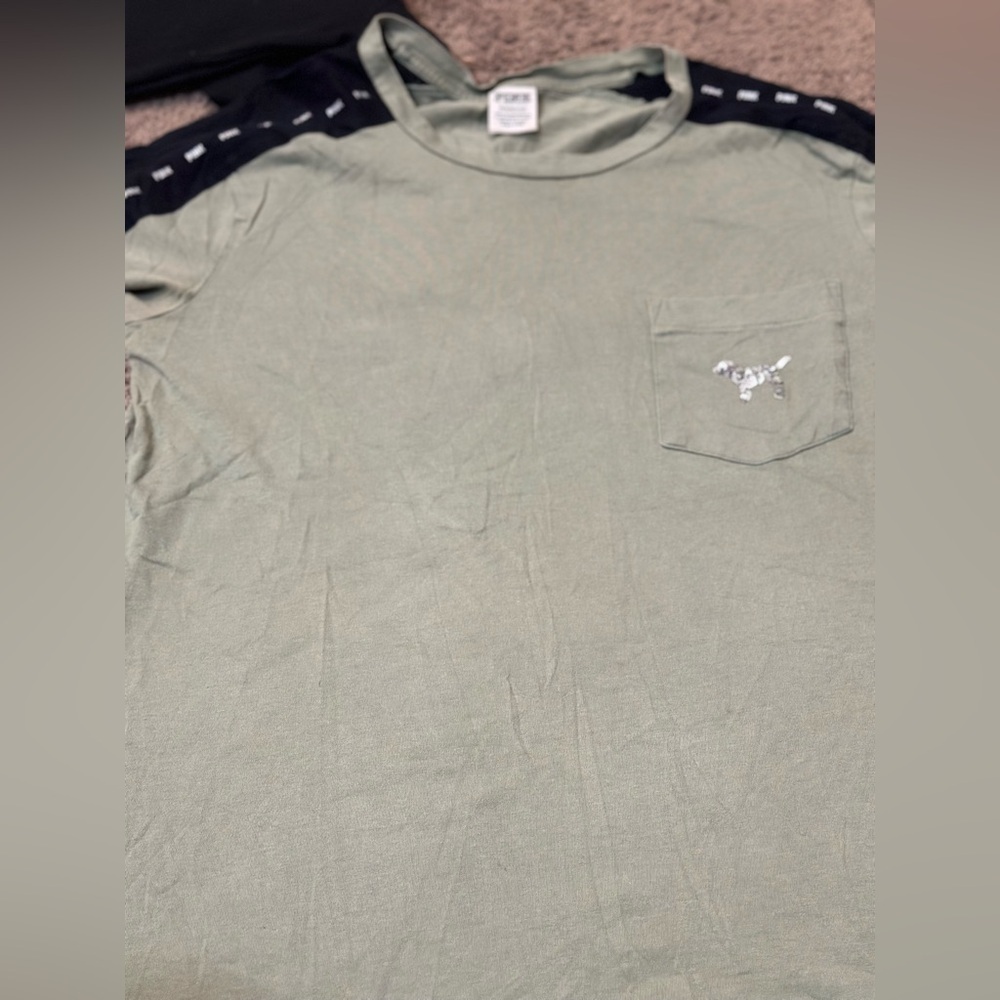 Victoria secret pink Green tshirt